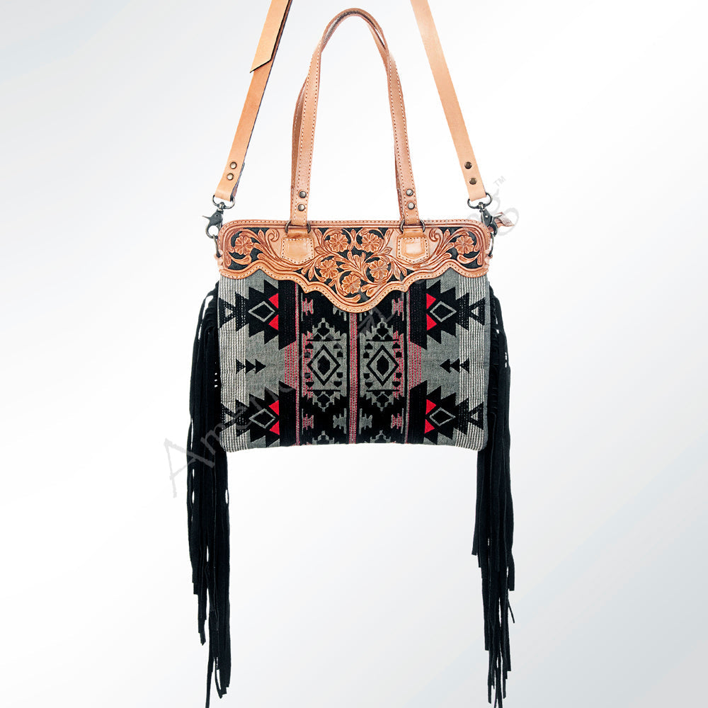 American Darling GIBGX159 Tote Hand Tooled Saddle Blanket Genuine Leather Women Bag Western Handbag Purse