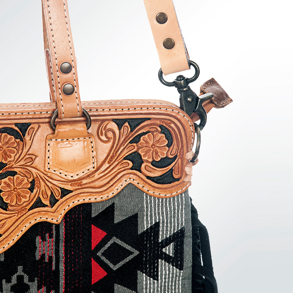 American Darling GIBGX159 Tote Hand Tooled Saddle Blanket Genuine Leather Women Bag Western Handbag Purse