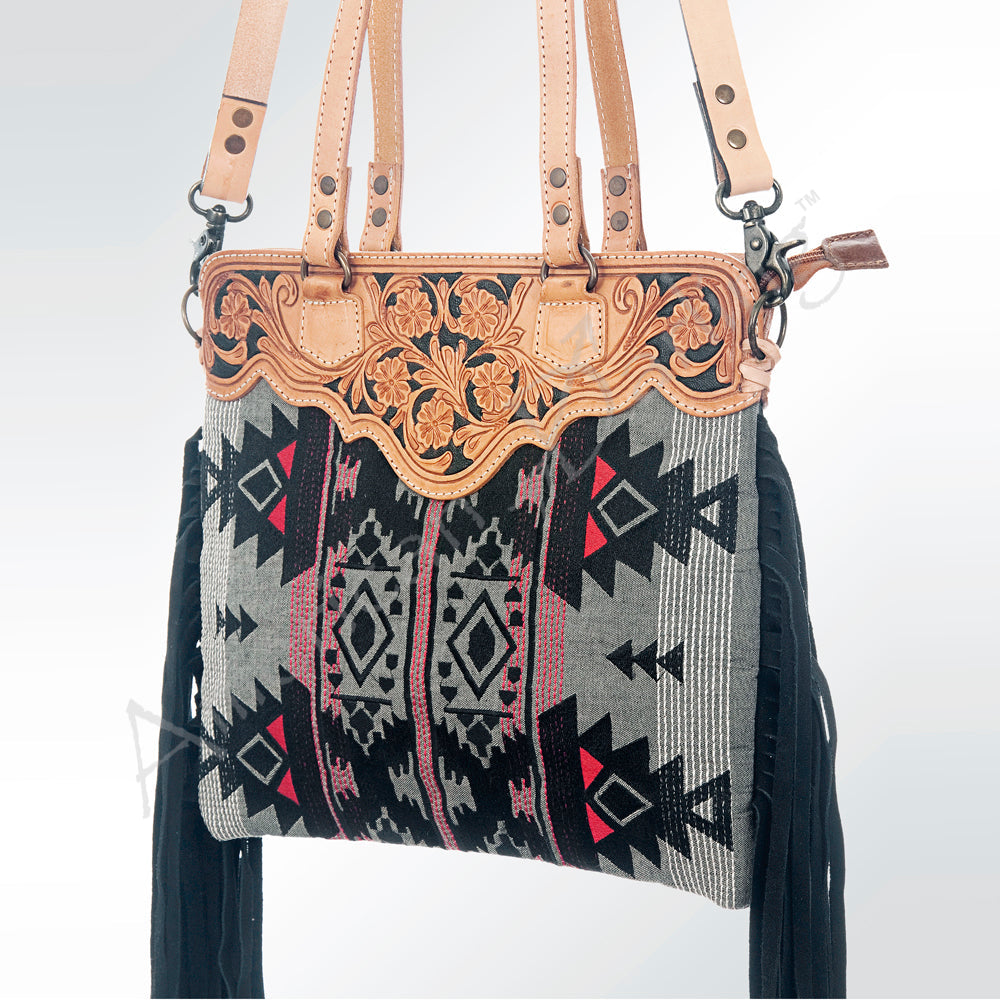 American Darling GIBGX159 Tote Hand Tooled Saddle Blanket Genuine Leather Women Bag Western Handbag Purse