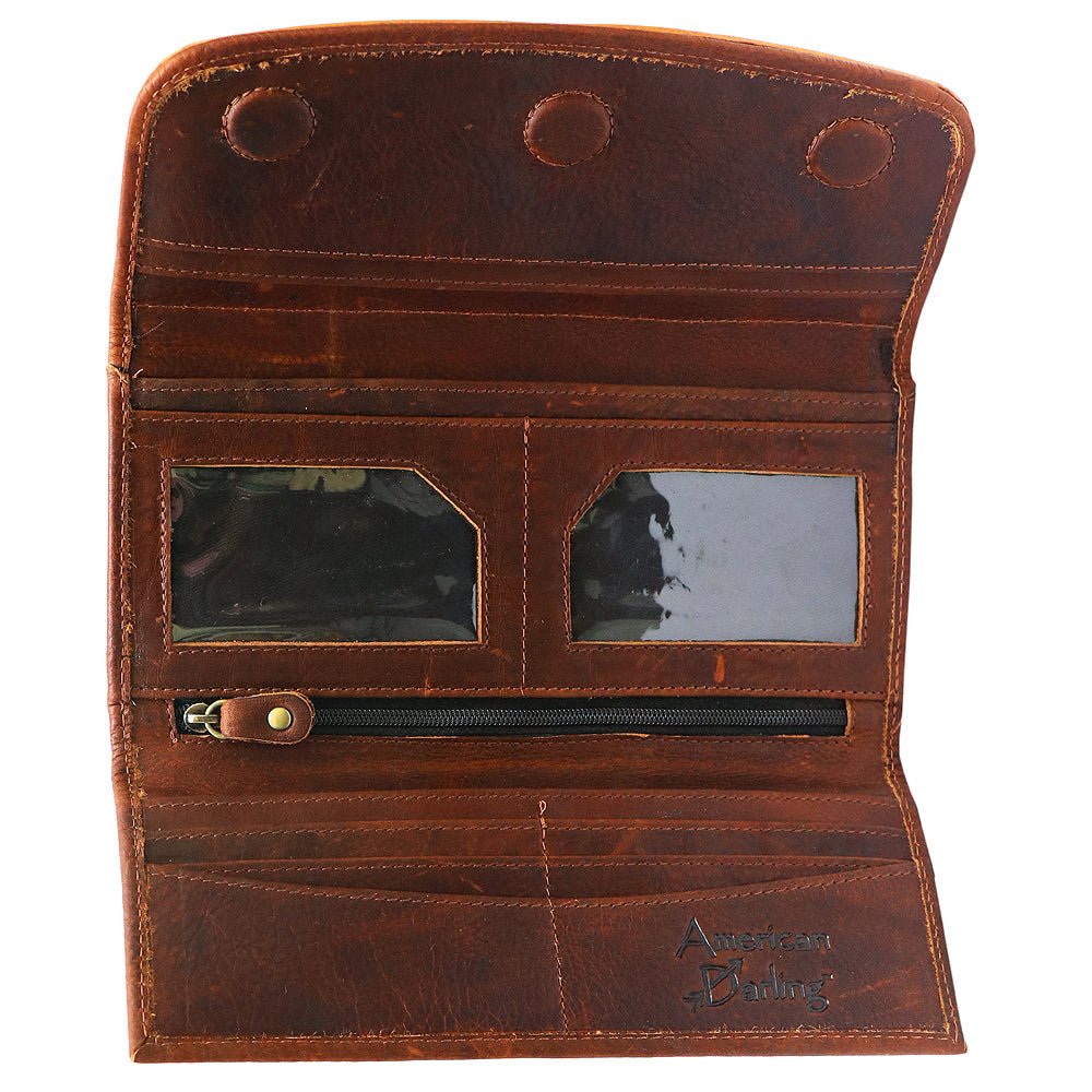 American Darling Wallet Genuine Leather Women Bag Western Handbag Purse