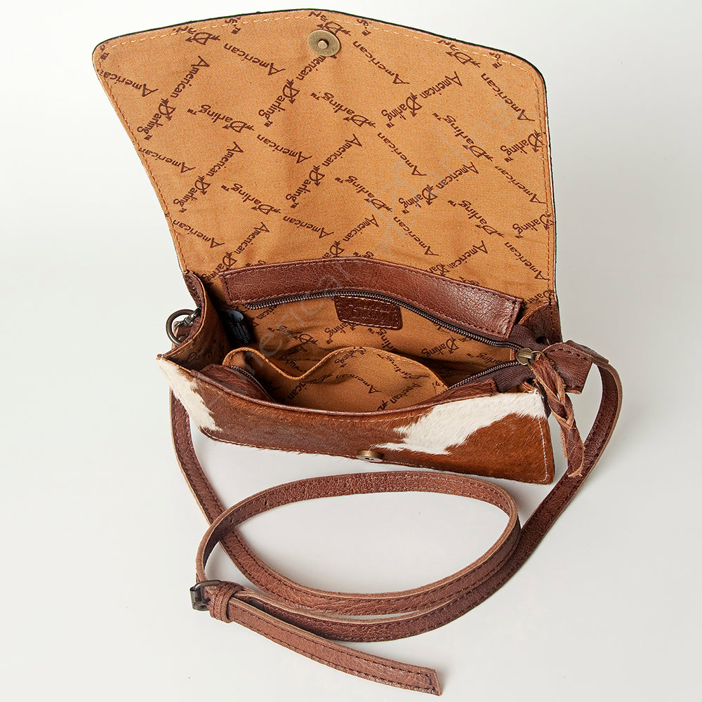 American Darling Cross Body Hand Tooled Hair on Genuine Leather Western Women Bag Handbag Purse |
