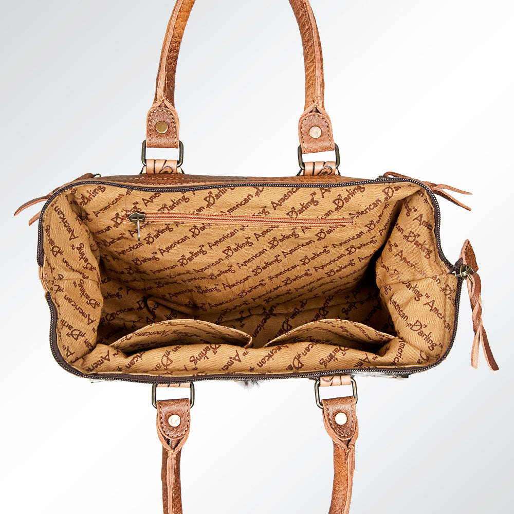 American Darling ADBG688 Tote Hand Tooled Hair-On Genuine Leather Women Bag Western Handbag Purse