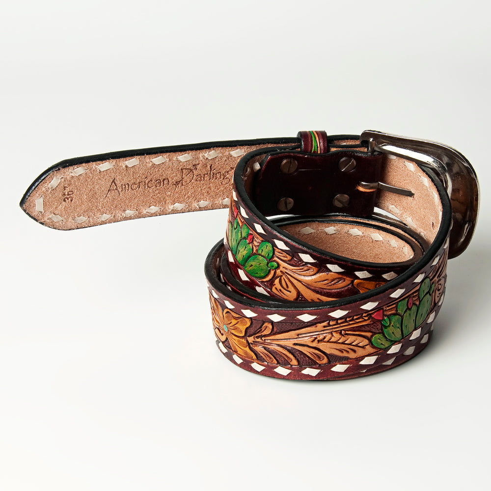 American Darling Beautifully Hand Tooled Genuine American Leather Belt Men and  Women