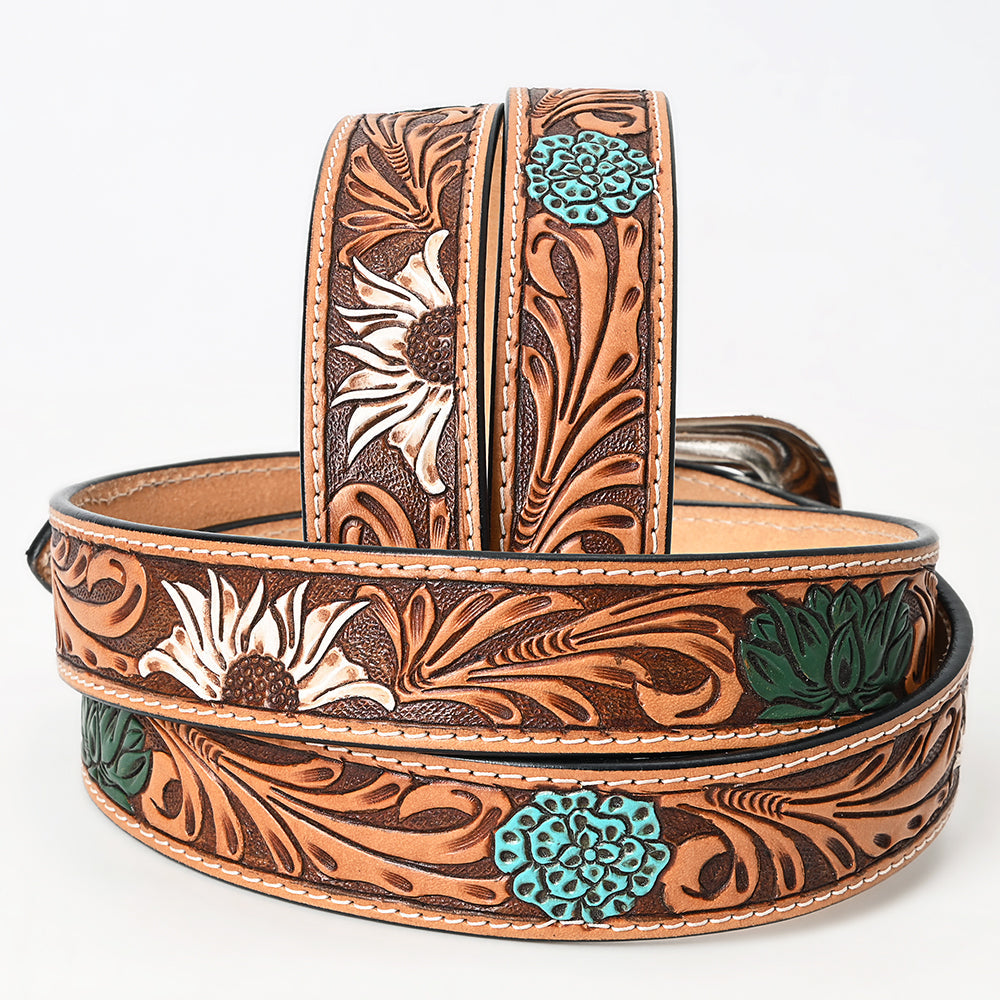 American Darling Beautifully Hand Tooled Genuine American Leather Belt Men and  Women