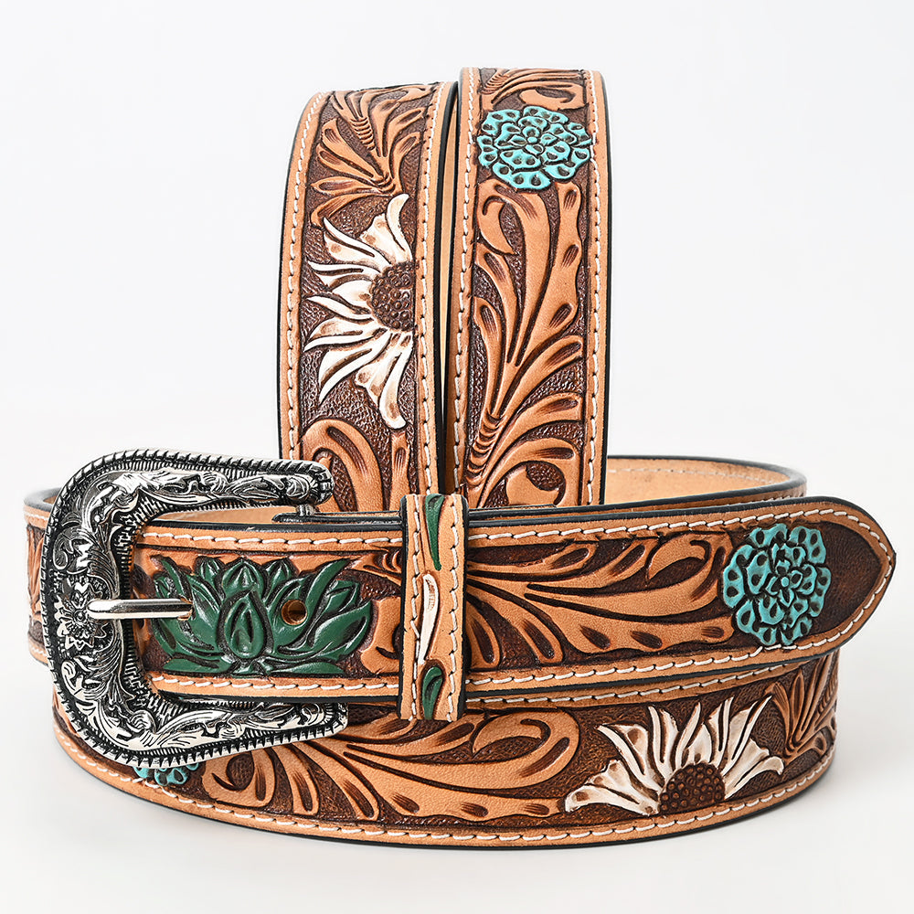 American Darling Beautifully Hand Tooled Genuine American Leather Belt Men and  Women
