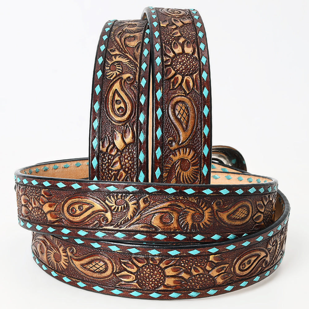 American Darling Beautifully Hand Tooled Genuine American Leather Belt Men and  Women