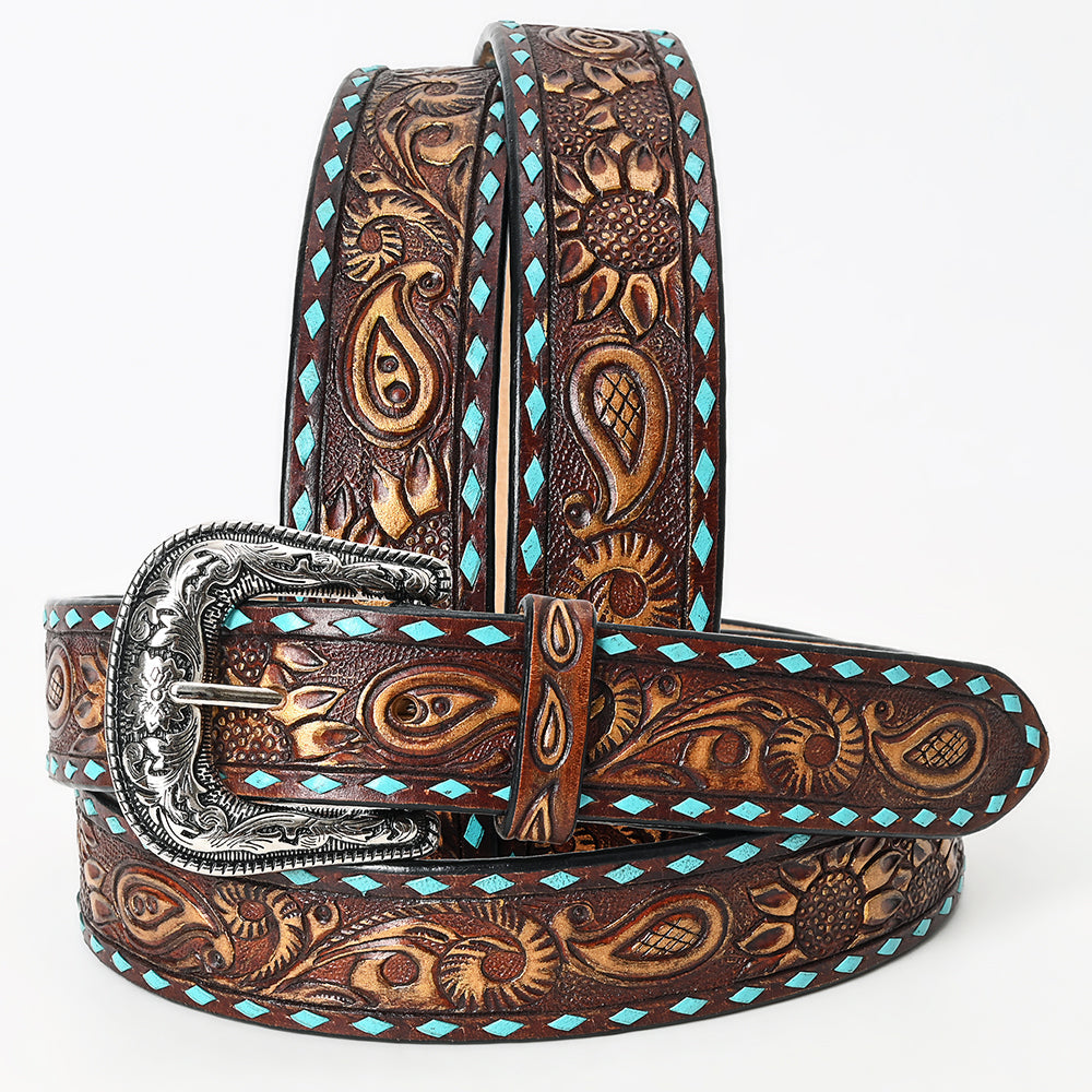 American Darling Beautifully Hand Tooled Genuine American Leather Belt Men and  Women