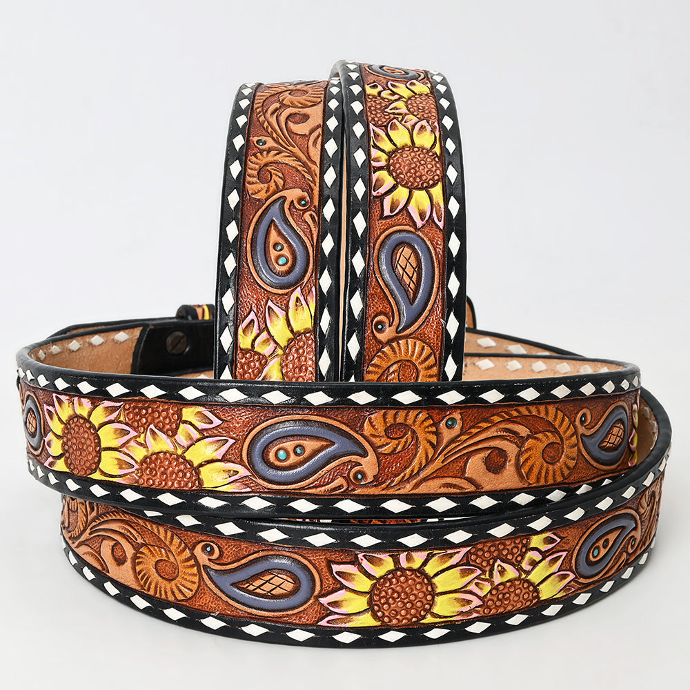 American Darling Beautifully Hand Tooled Genuine American Leather Belt Men and  Women