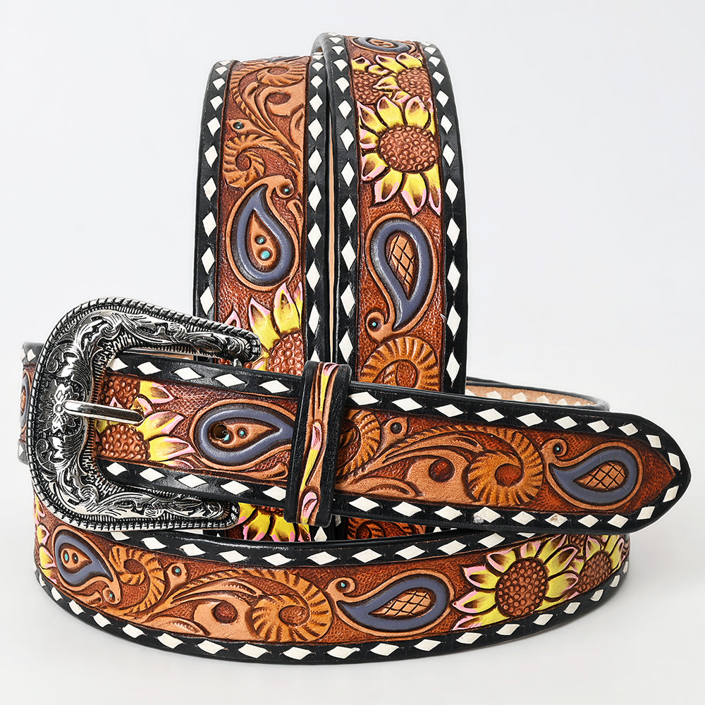 American Darling Beautifully Hand Tooled Genuine American Leather Belt Men and  Women