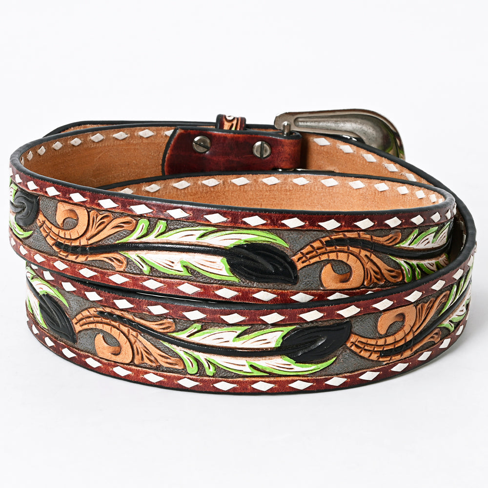 American Darling Beautifully Hand Tooled Genuine American Leather Belt Men and  Women