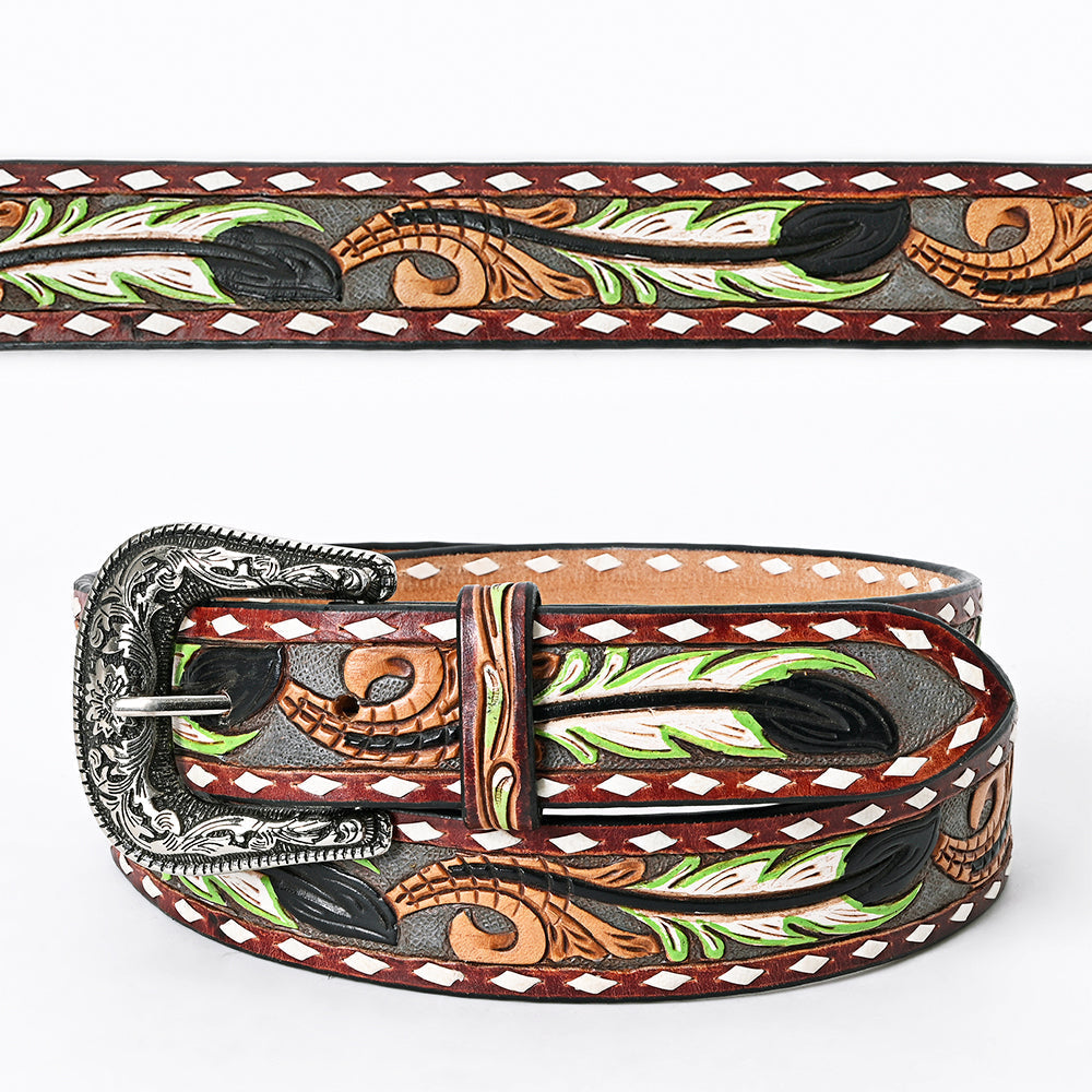 American Darling Beautifully Hand Tooled Genuine American Leather Belt Men and  Women