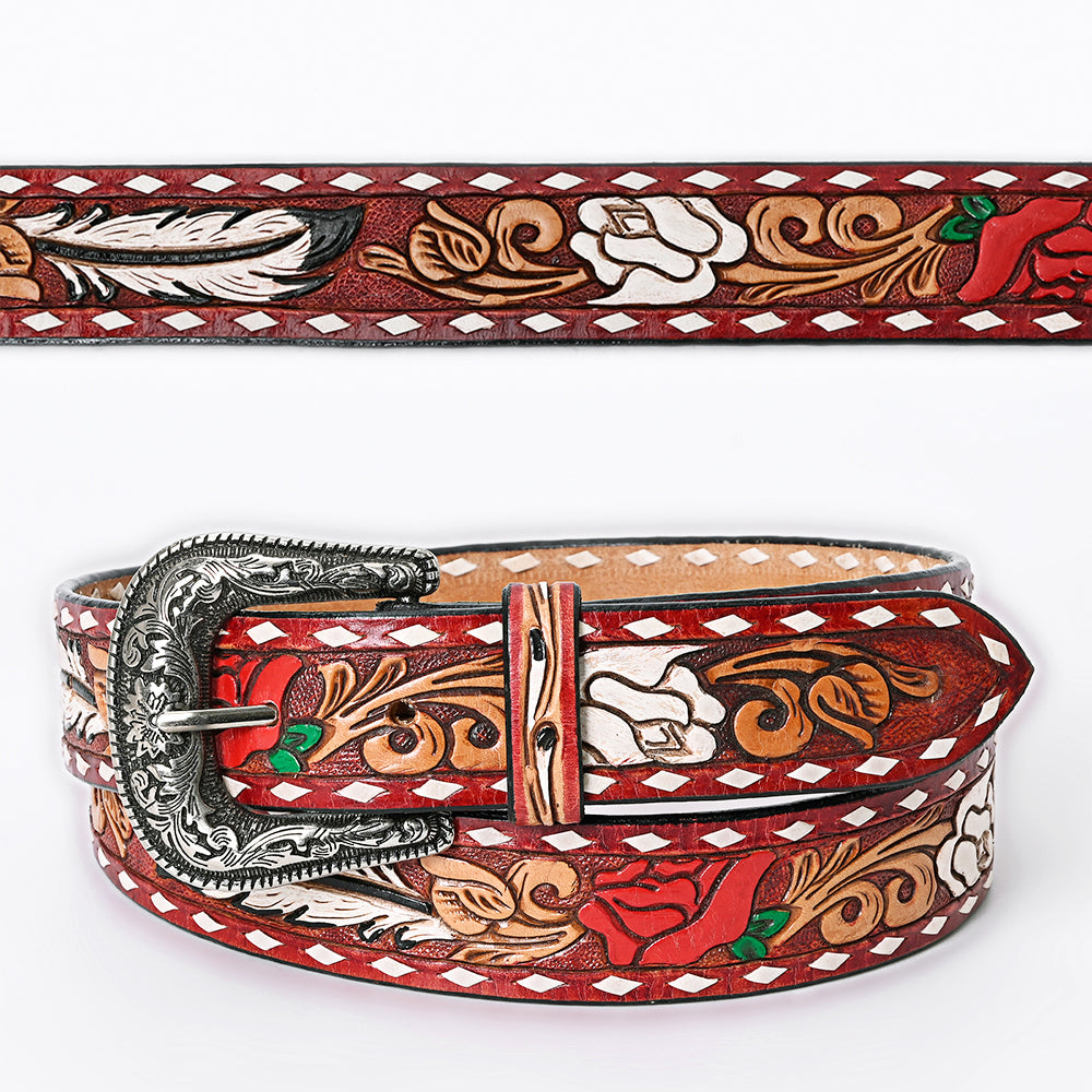 American Darling Beautifully Hand Tooled Genuine American Leather Belt Men and  Women