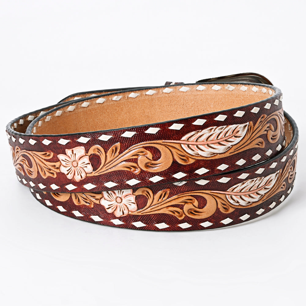 American Darling Beautifully Hand Tooled Genuine American Leather Belt Men and  Women