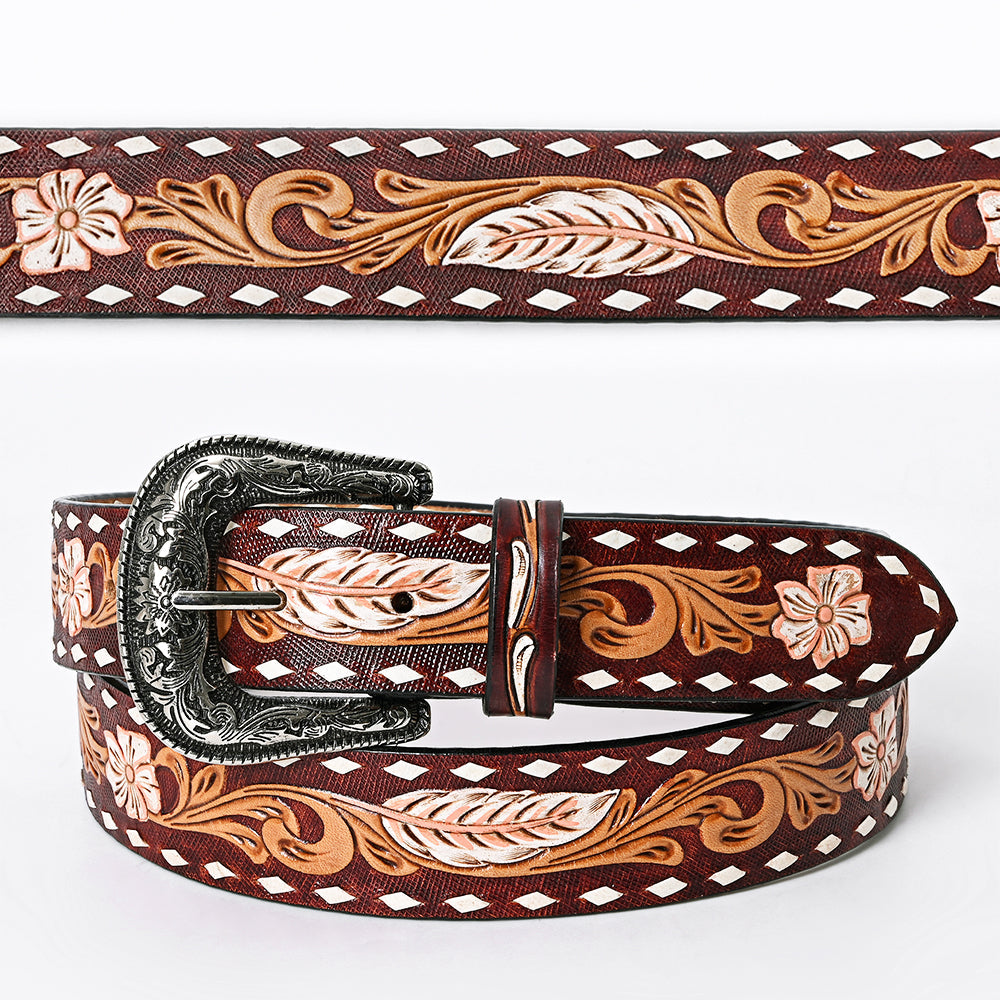 American Darling Beautifully Hand Tooled Genuine American Leather Belt Men and  Women