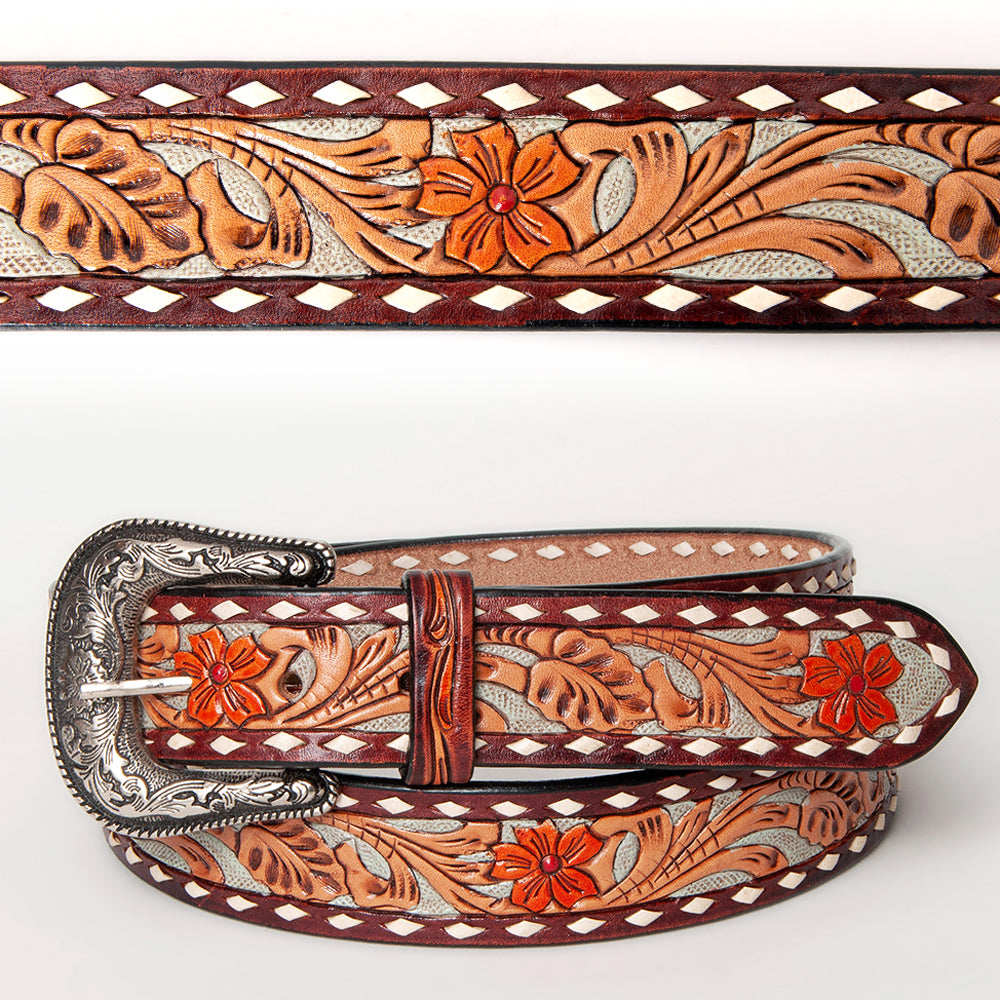 American Darling Beautifully Hand Tooled Genuine American Leather Belt Men and  Women