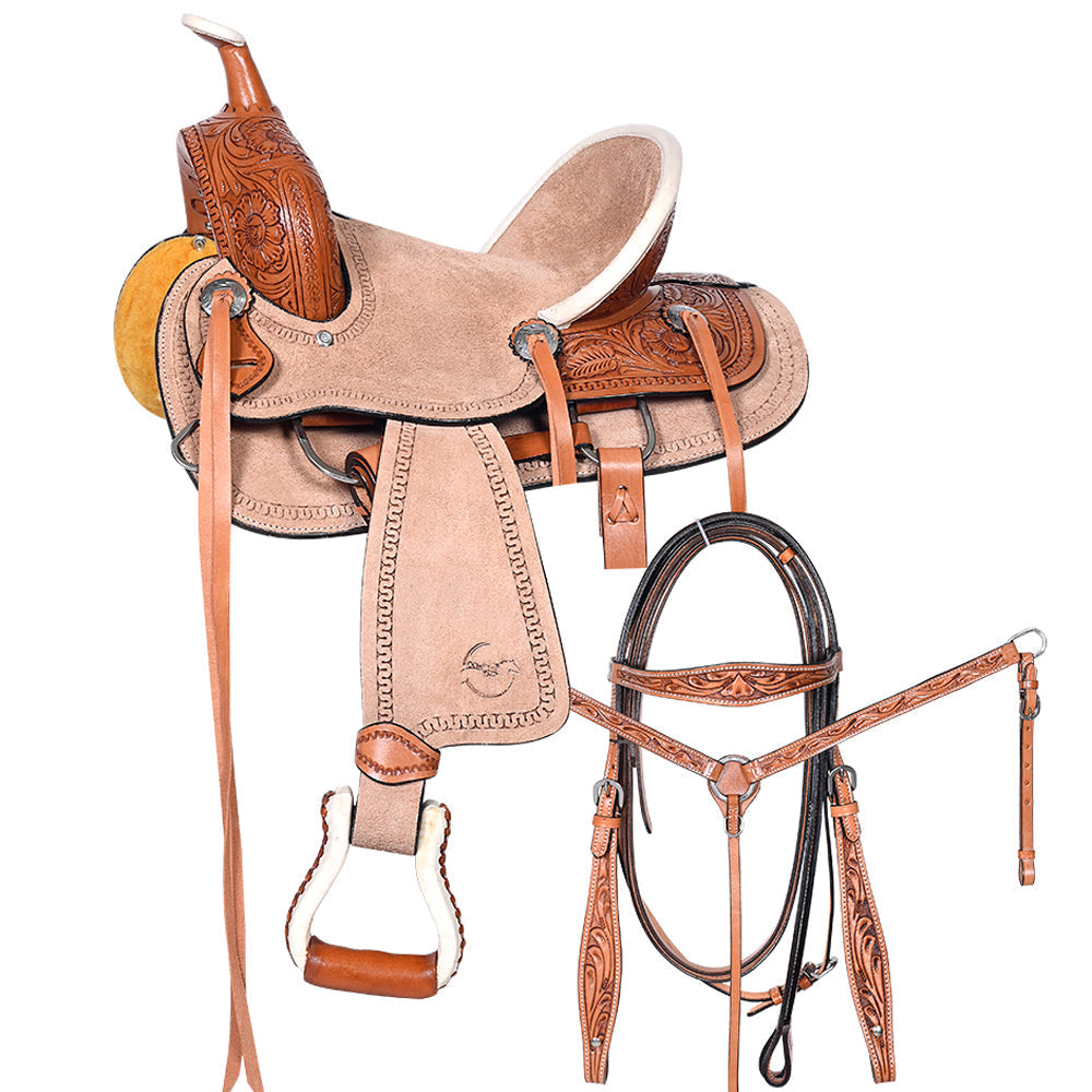 Comfytack Kids Youth Children Miniature Pony Saddle Leather Trail Western Tack