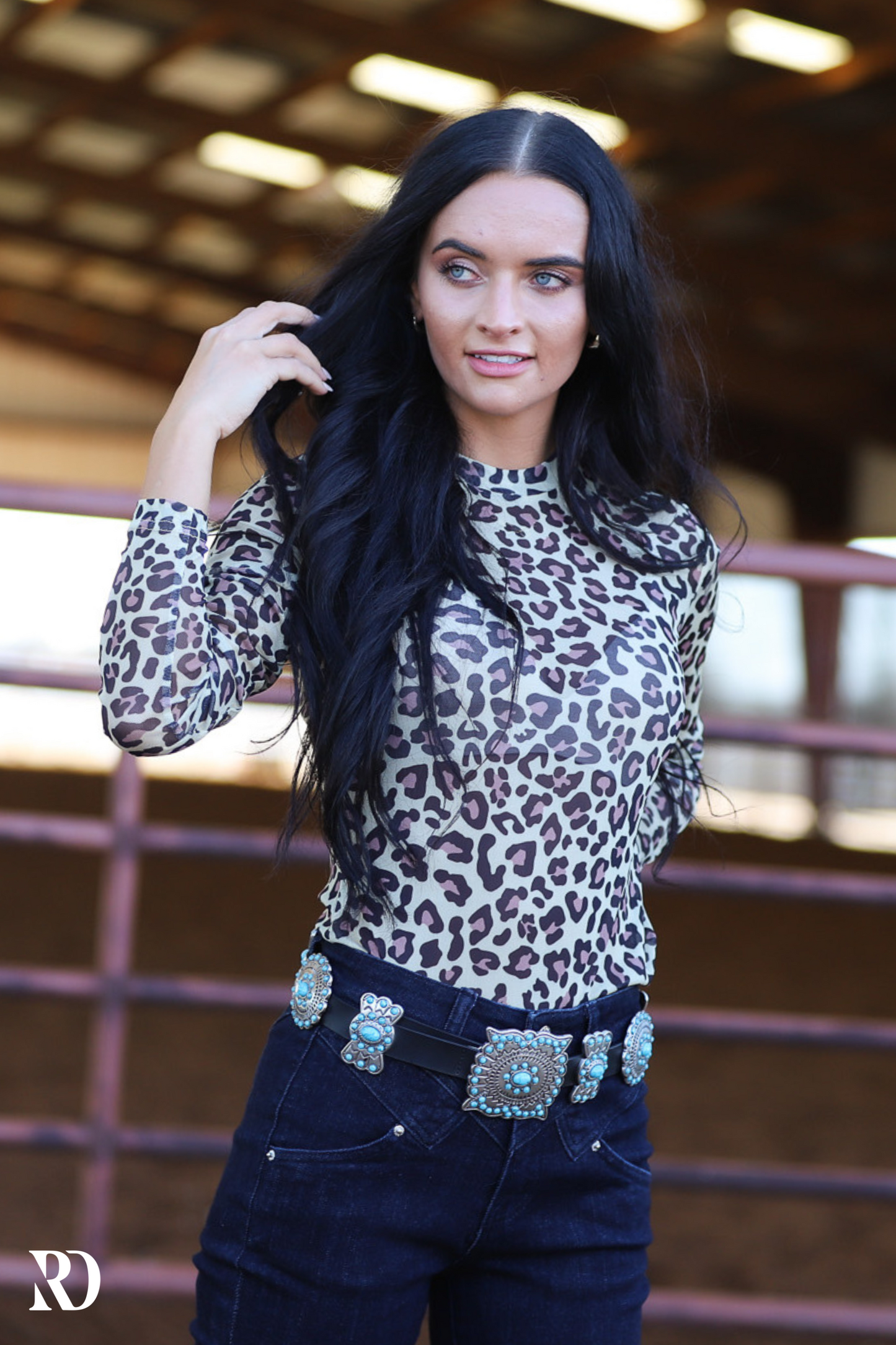 LEOPARD MESH LAYERING TOP