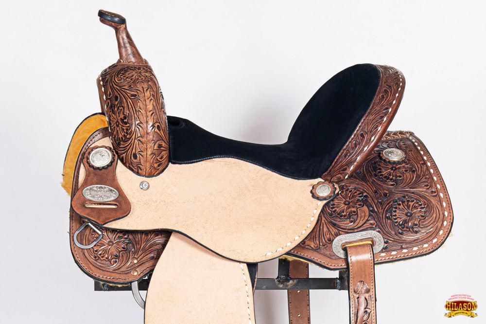 15 In Hilason Western Horse Barrel Racing Trail Pleasure American Leather Saddle