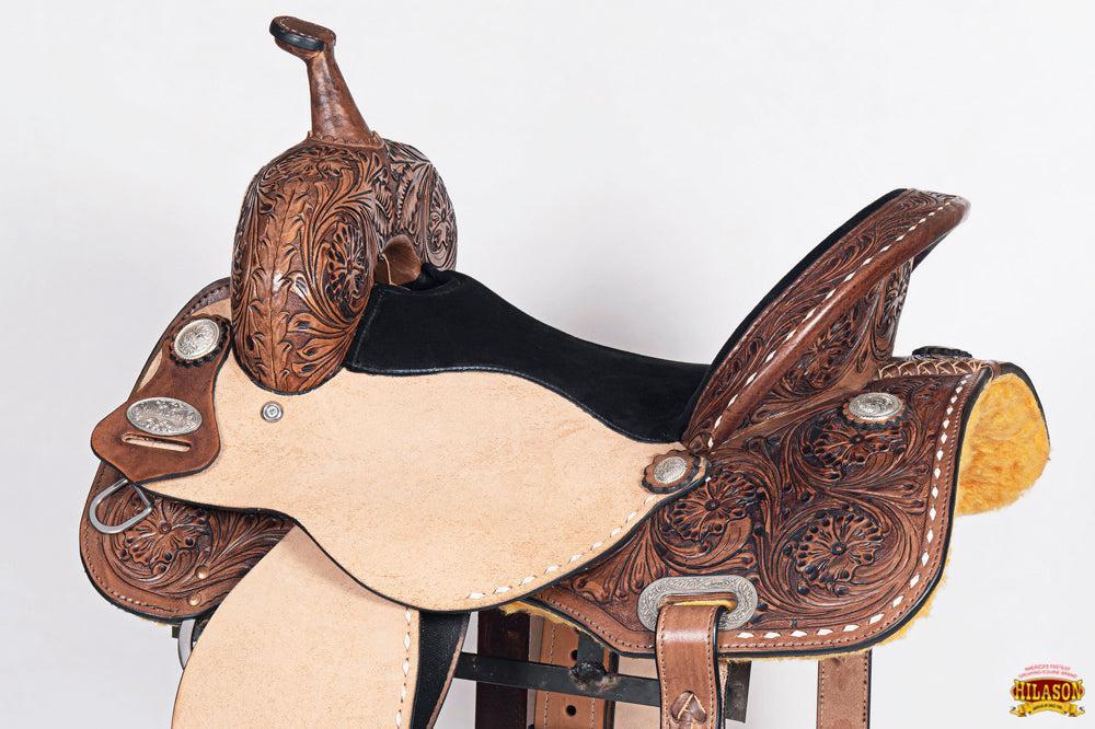 15 In Hilason Western Horse Barrel Racing Trail Pleasure American Leather Saddle