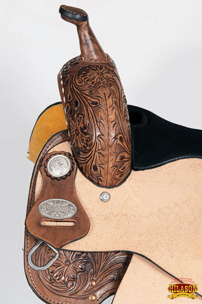 15 In Hilason Western Horse Barrel Racing Trail Pleasure American Leather Saddle