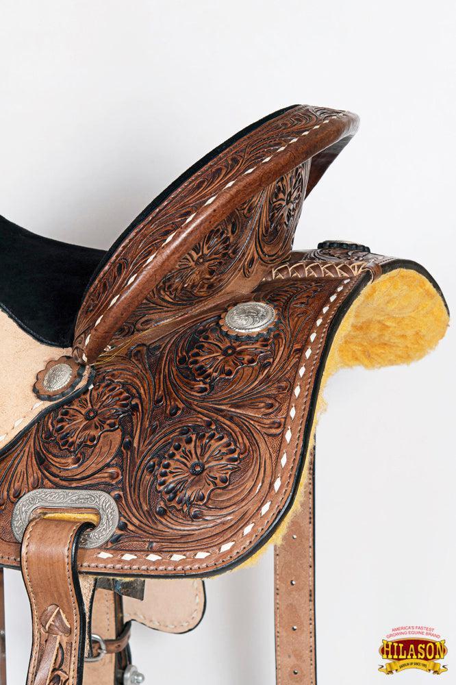 15 In Hilason Western Horse Barrel Racing Trail Pleasure American Leather Saddle