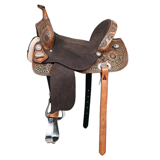 Flex Tree Western Horse Saddle In American Leather Barrel Trail By Hilason