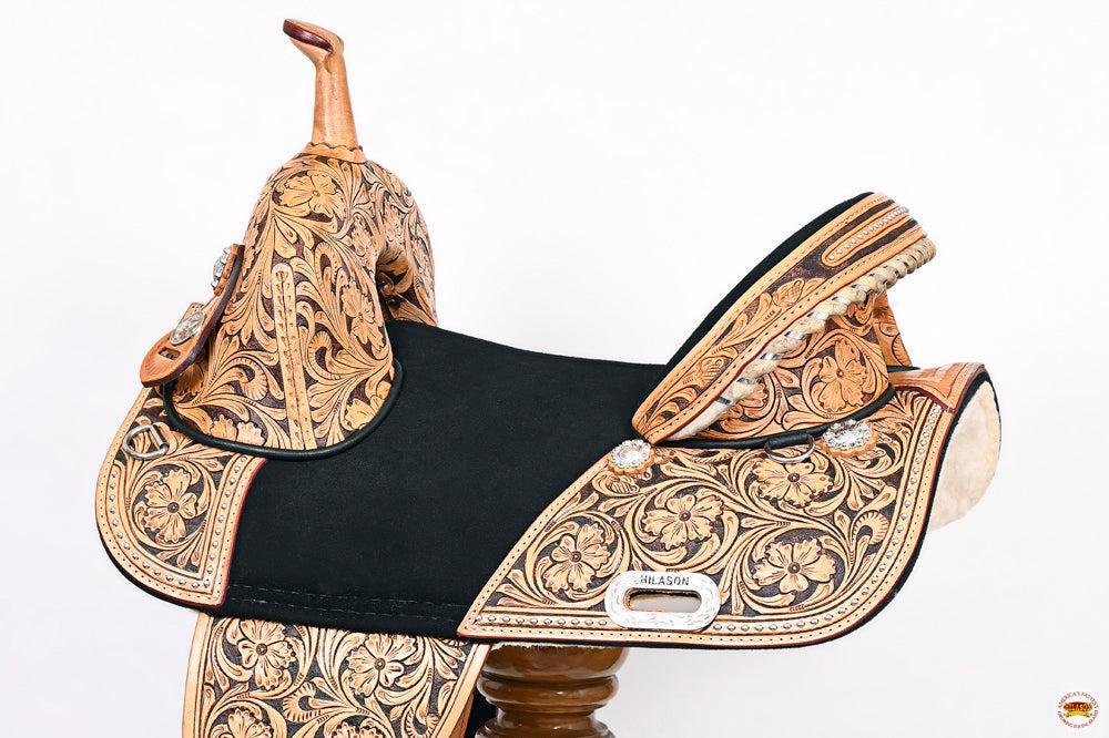 Premium Treeless Western Trail Saddle For Professional Barrel Racing Enthusiasts