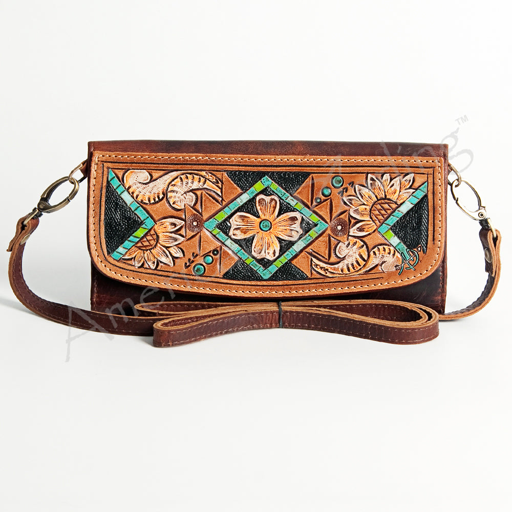 Hand Tooled Hand Painted Genuine Leather women bag western handbag purse