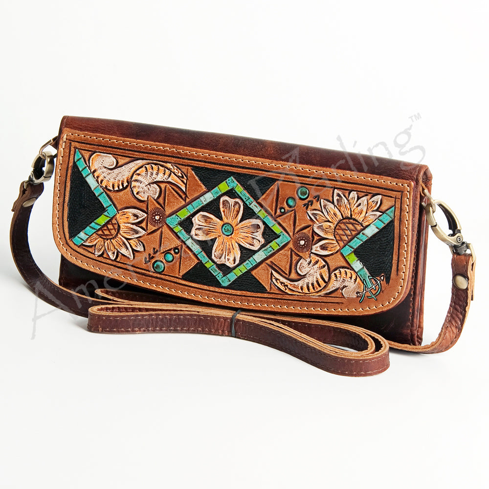 Hand Tooled Hand Painted Genuine Leather women bag western handbag purse