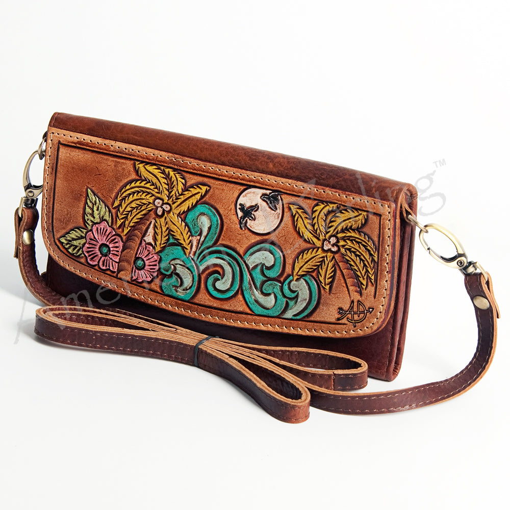Hand Tooled Hand Painted Genuine Leather women bag western handbag purse