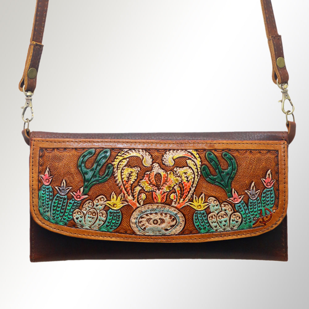 Hand Tooled Hand Painted Genuine Leather women bag western handbag purse