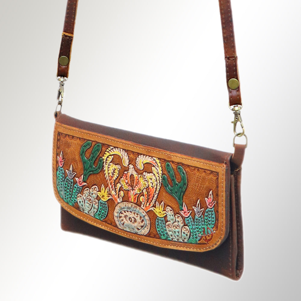 Hand Tooled Hand Painted Genuine Leather women bag western handbag purse