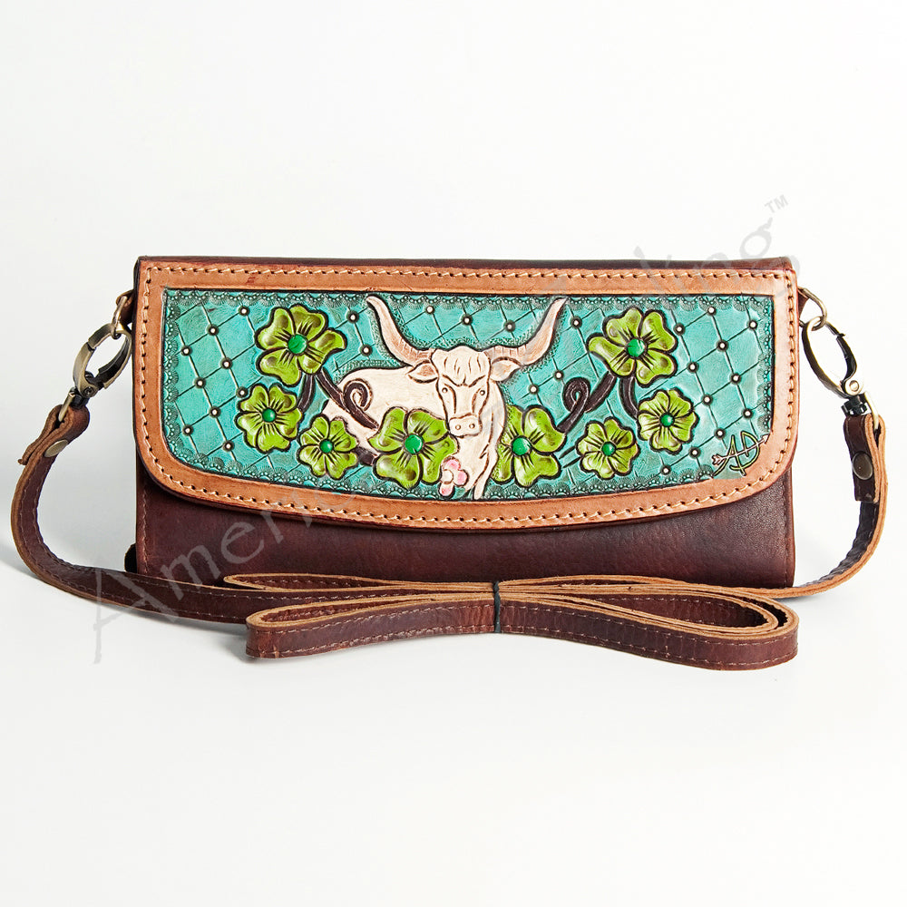 Hand Tooled Hand Painted Genuine Leather women bag western handbag purse