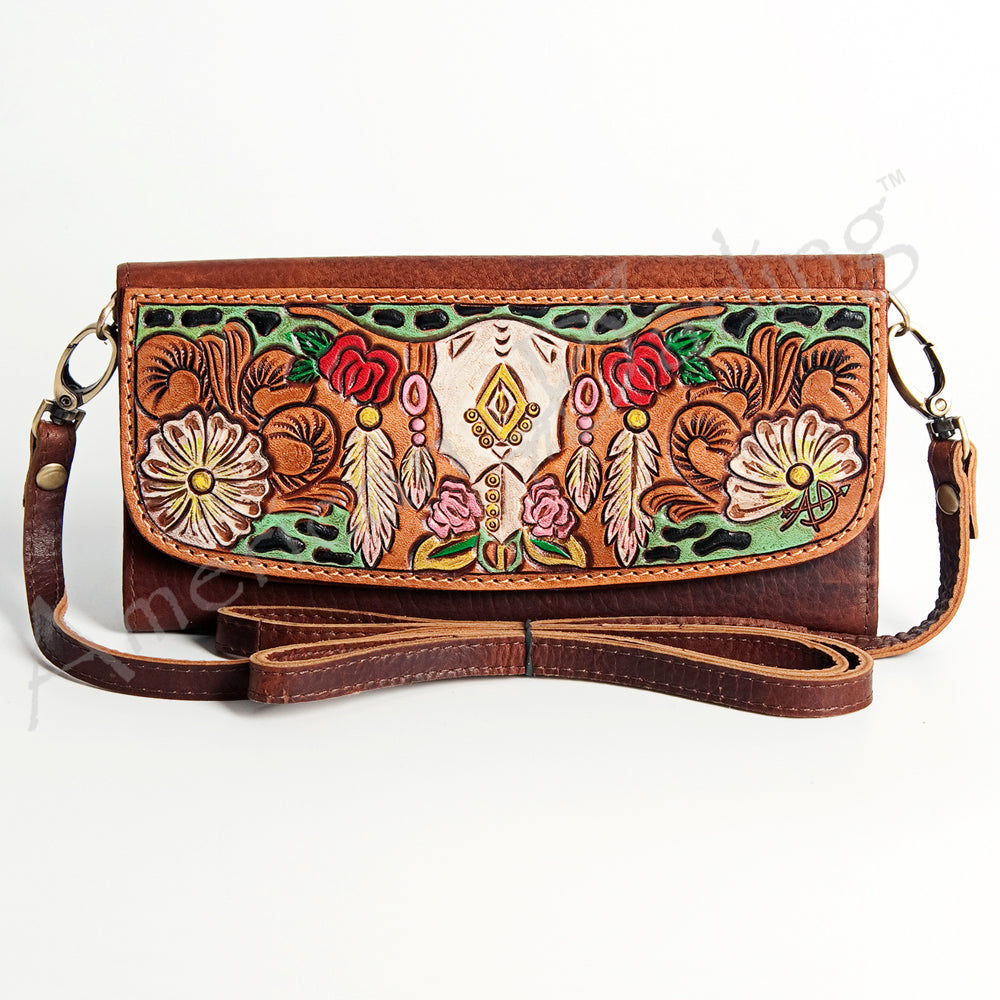Hand Tooled Hand Painted Genuine Leather women bag western handbag purse