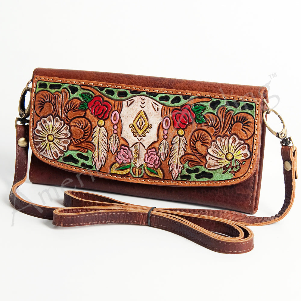 Hand Tooled Hand Painted Genuine Leather women bag western handbag purse