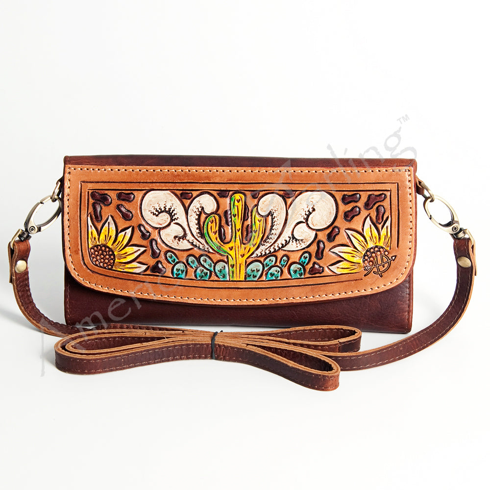 Hand Tooled Hand Painted Genuine Leather women bag western handbag purse