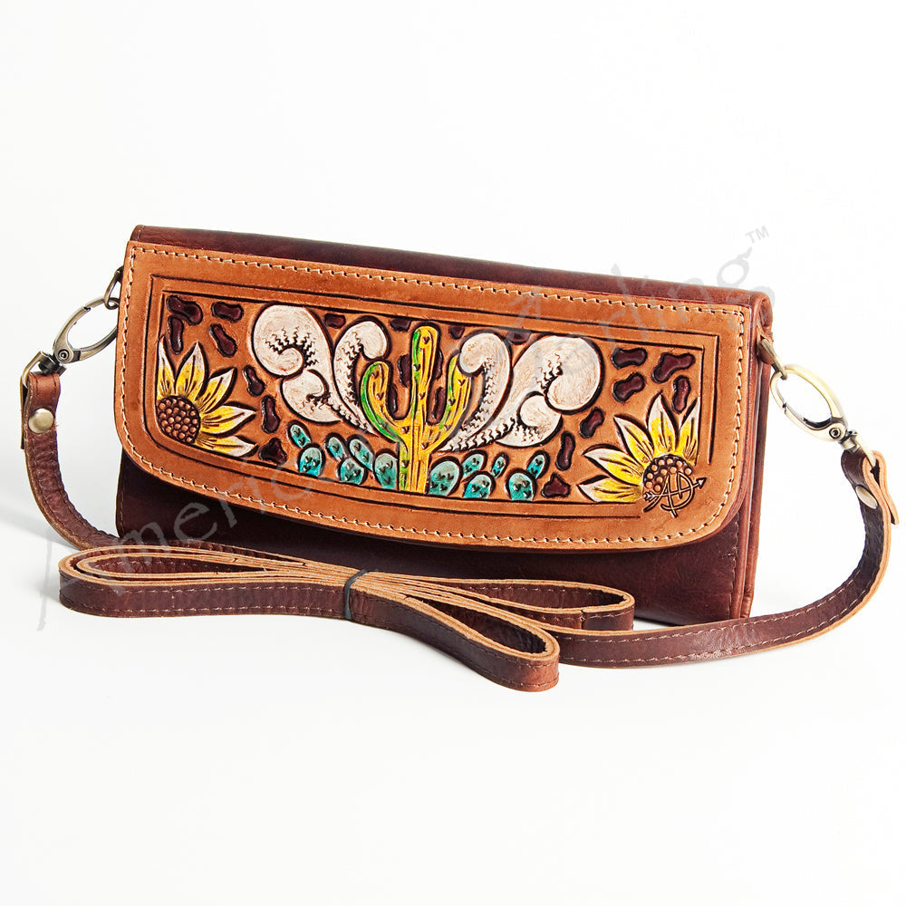Hand Tooled Hand Painted Genuine Leather women bag western handbag purse
