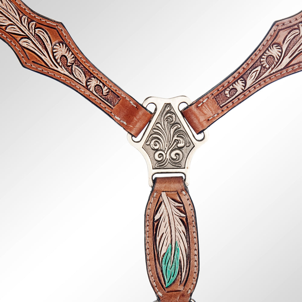 AMERICAN DARLING Western Horse Headstall Breast Collar Set American Leather