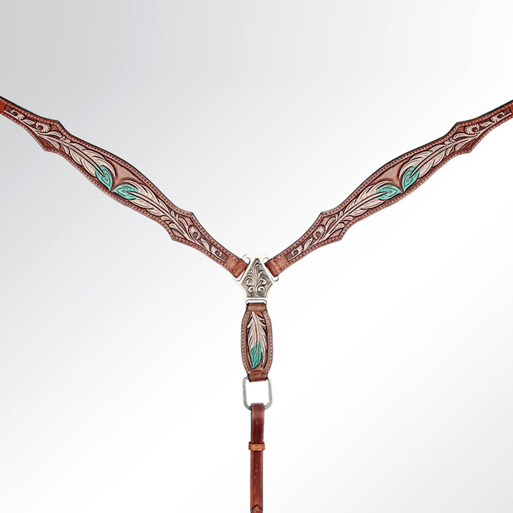 AMERICAN DARLING Western Horse Headstall Breast Collar Set American Leather