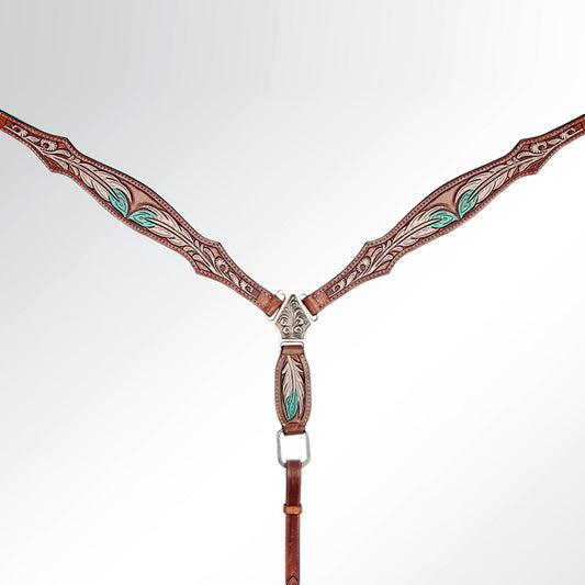 AMERICAN DARLING Western Horse Headstall Breast Collar Set American Leather