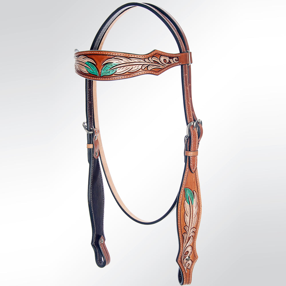 AMERICAN DARLING Western Horse Headstall Breast Collar Set American Leather