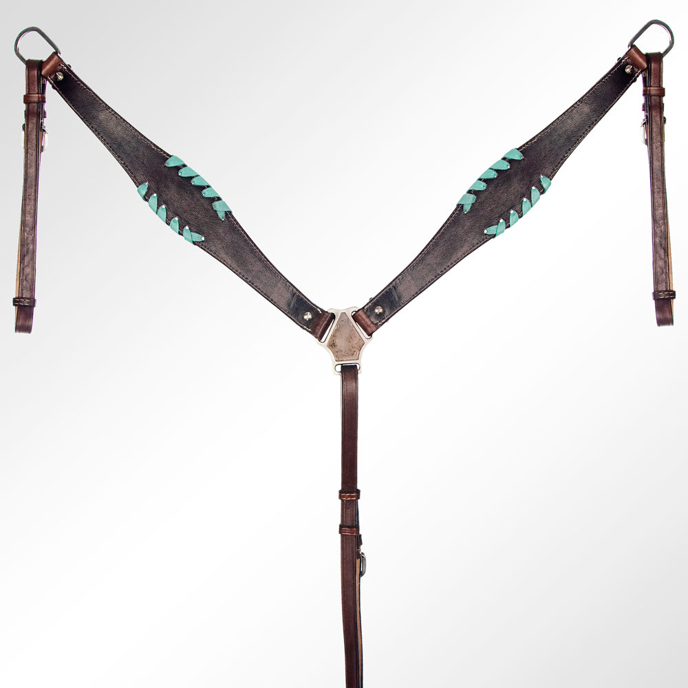 AMERICAN DARLING Western Horse Headstall Breast Collar Set American Leather
