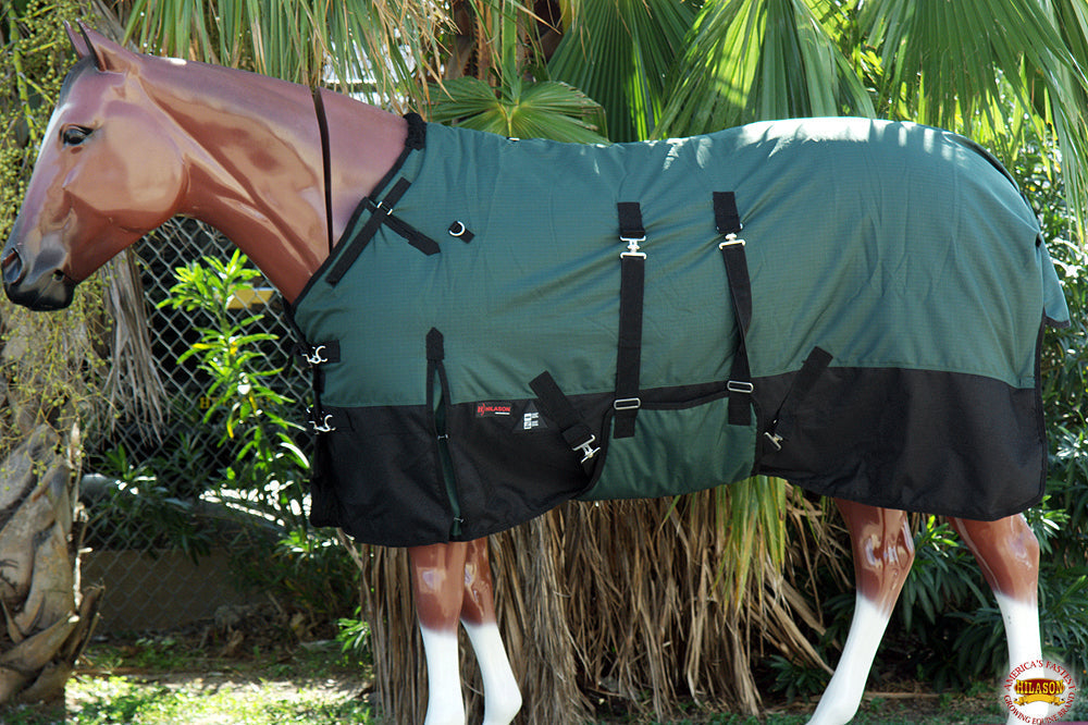 Hilason 1200D Winter Waterproof Horse Turnout Blanket Belly Wrap Green