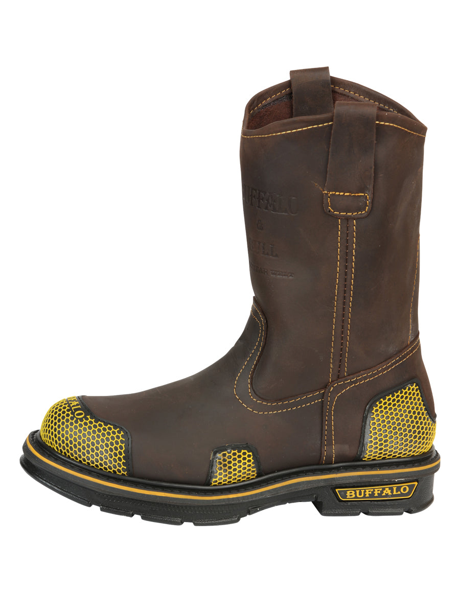 Buffalo & Bull Men's Work Boots in Brown/Yellow