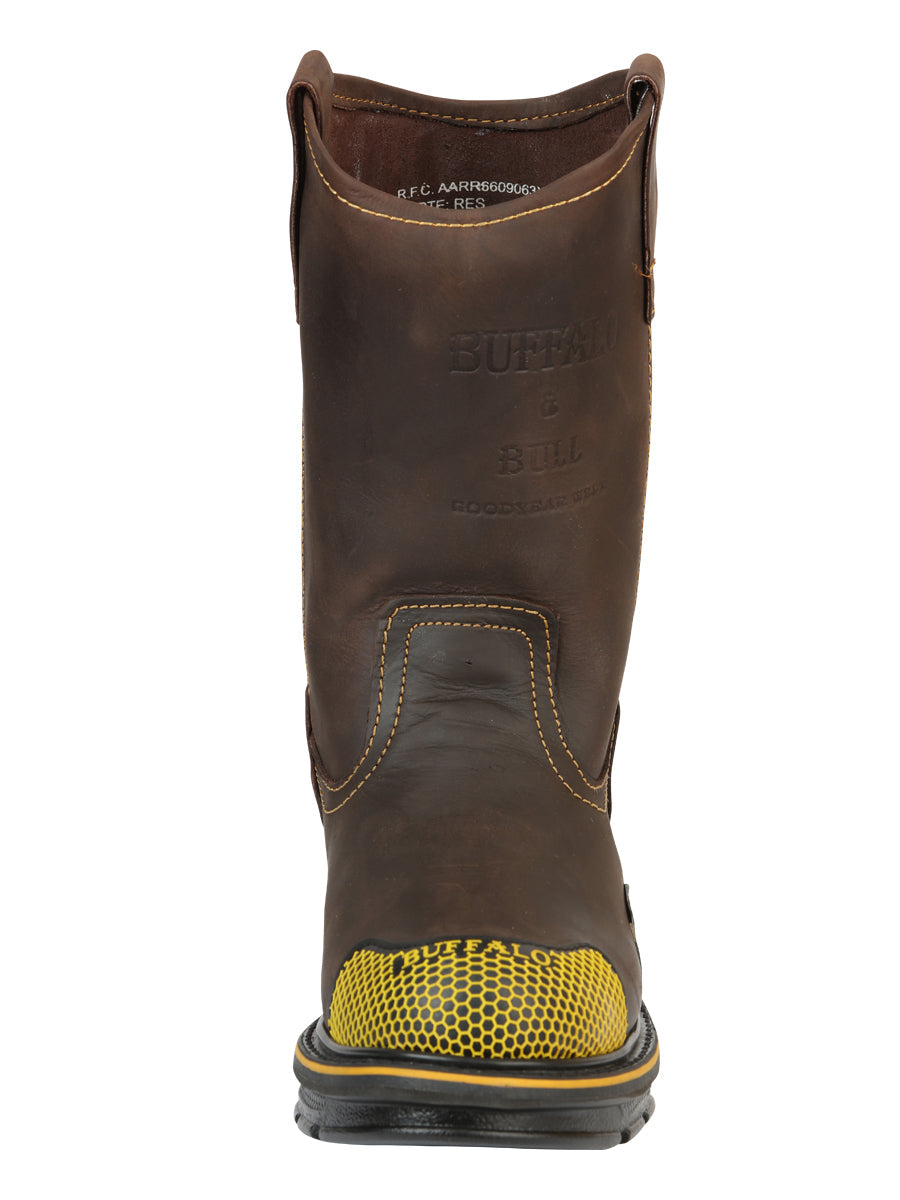 Buffalo & Bull Men's Work Boots in Brown/Yellow