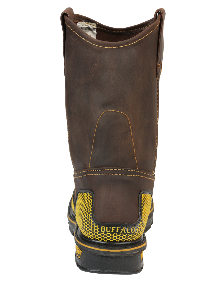 Buffalo & Bull Men's Work Boots in Brown/Yellow