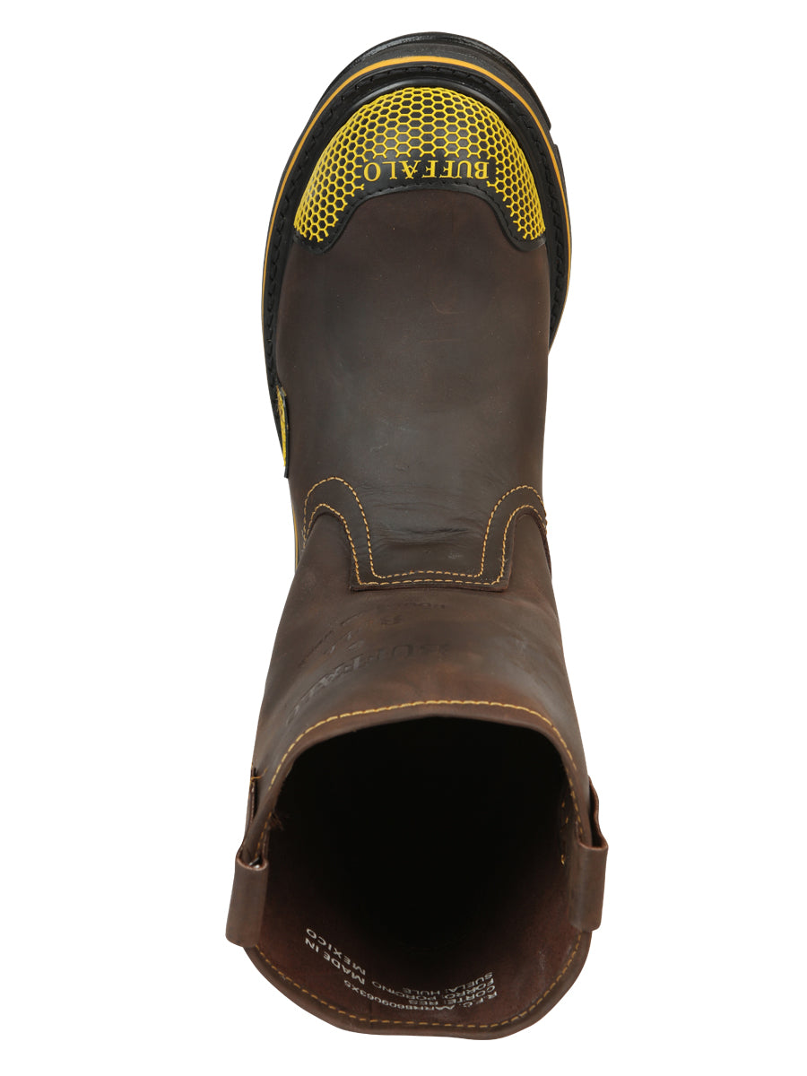 Buffalo & Bull Men's Work Boots in Brown/Yellow