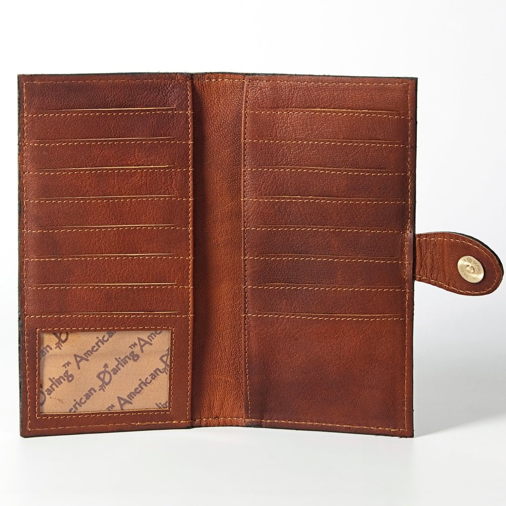 American Darling Wallet Hand Tooled Genuine Leather Women Bag Western Handbag Purse