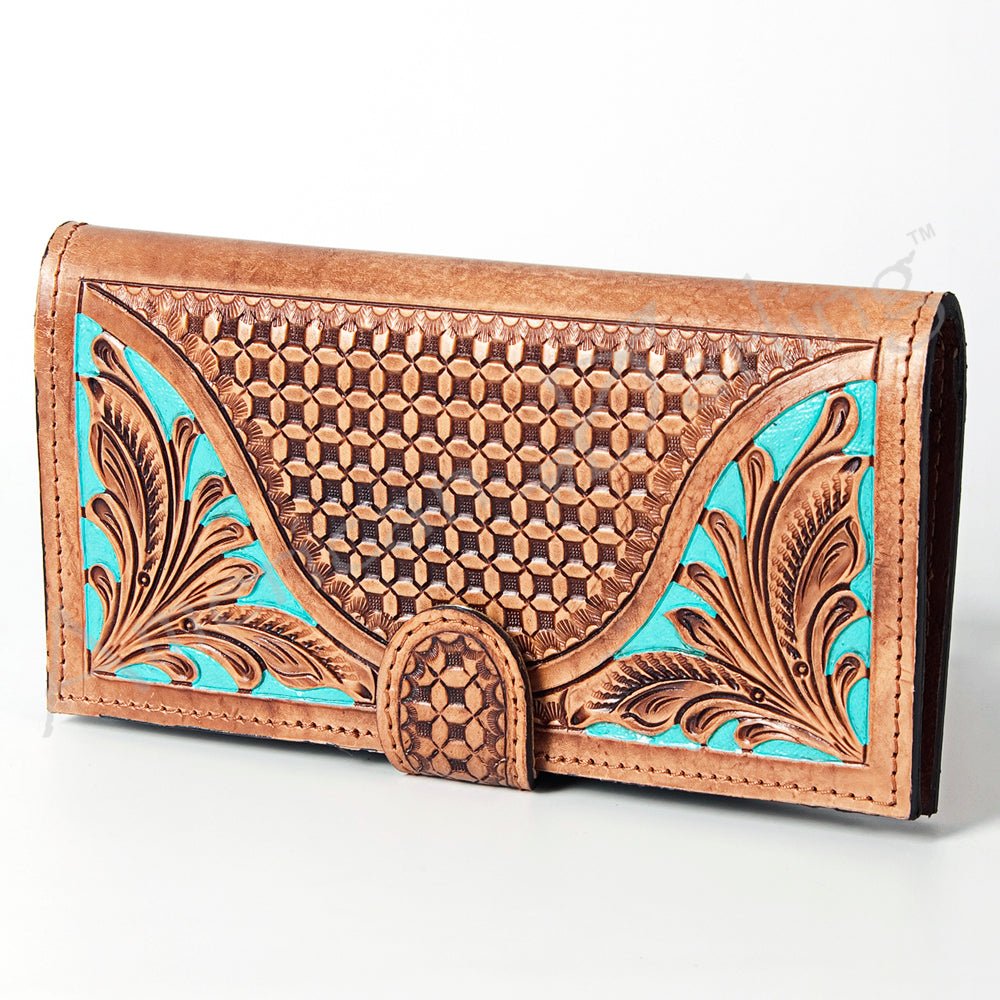 American Darling Wallet Hand Tooled Genuine Leather Women Bag Western Handbag Purse