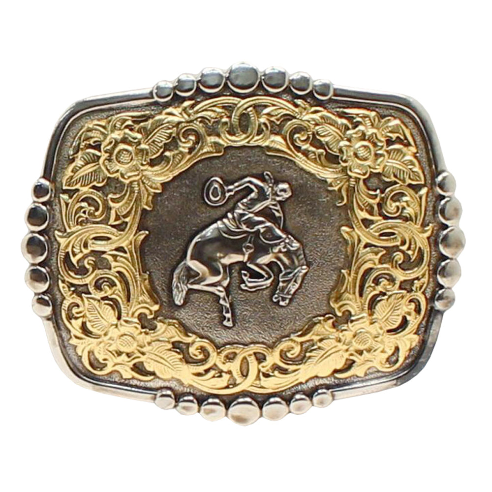 4 1/2 in X 3 1/4 Crumrine Western Mens Belt Buckle Bucking Bronco